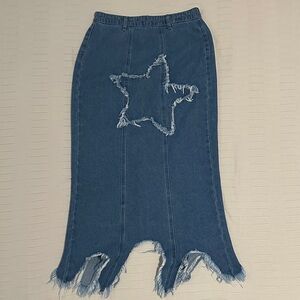 SHEIN Denim Long Skirt